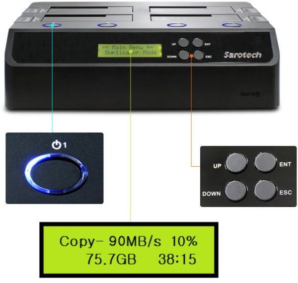 Sarotech DP 4US3 4Bay Standalone SATA SSD HDD Duplicator Docking 