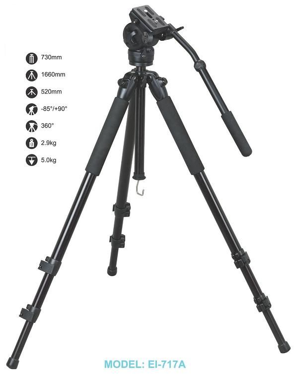 EI717A Tripod & Fluid Drag Head Kit For Canon Video  