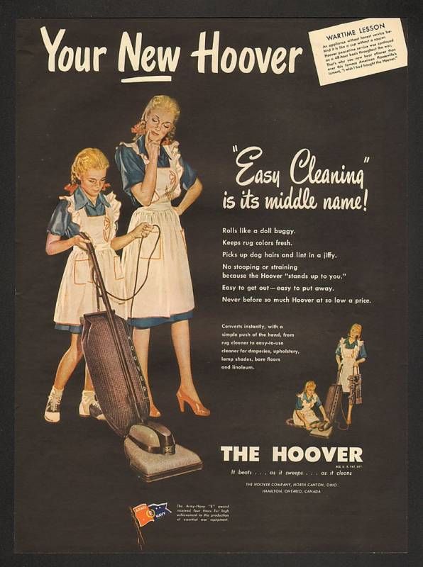 1945 Hoover Vacuum Cleaner WWII Wartime Awards Print Ad  