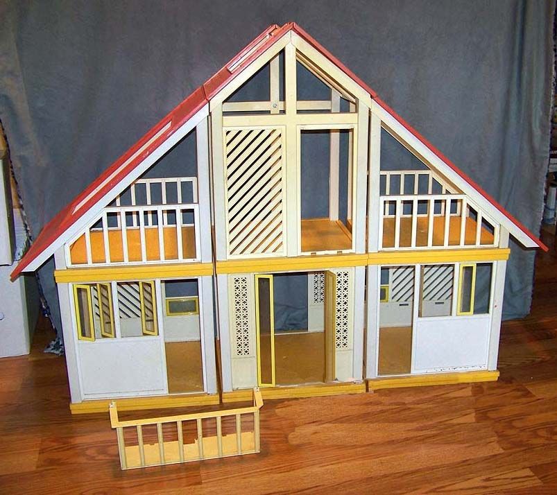 Vintage Barbie Doll A Frame Dream House Dollhouse  