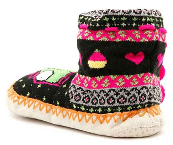 Invader Zim Gir Furry Fair Isle Pom Drawstring Knit Moccasins Slippers 