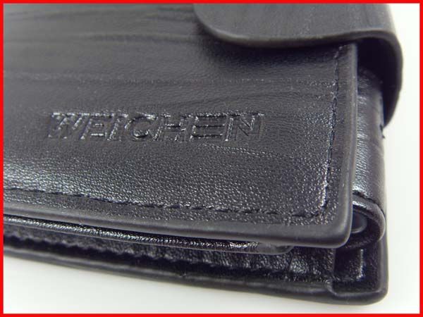 bifold black real genuine leather purse wallet holder  