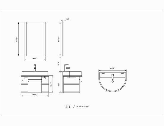 Modern Bathroom Wall Mount Vanity Set Sink Cabinet  