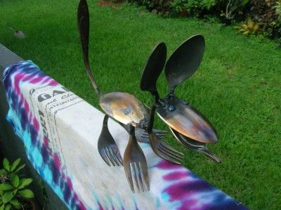 SPOONER METAL CHIHUAHUA / WELDED FROM SPOONS & FORKS  