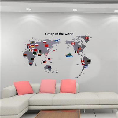 WALL decal DECOR STICKER world map Baby kids education  