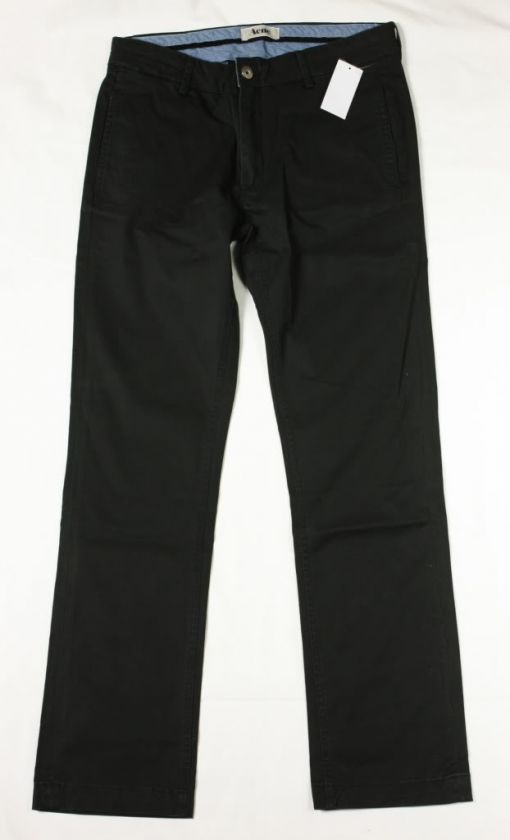 NEW MENS ACNE GUY BLACK STRETCH LOW RISE PANTS 32 48  