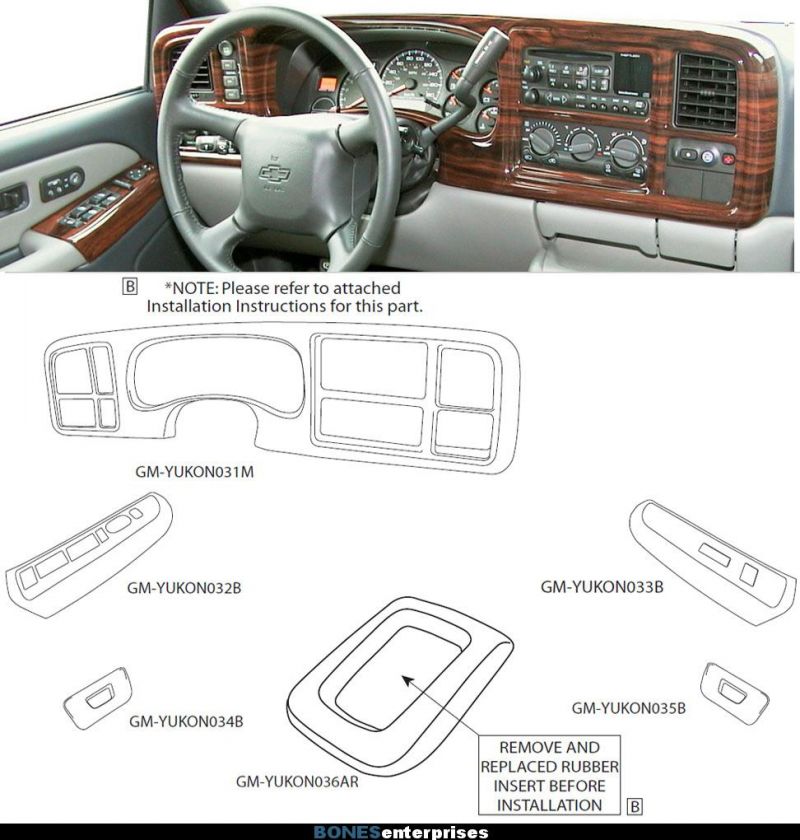 New Sherwood Innovations woodgrain dash kit Suburban Silverado 